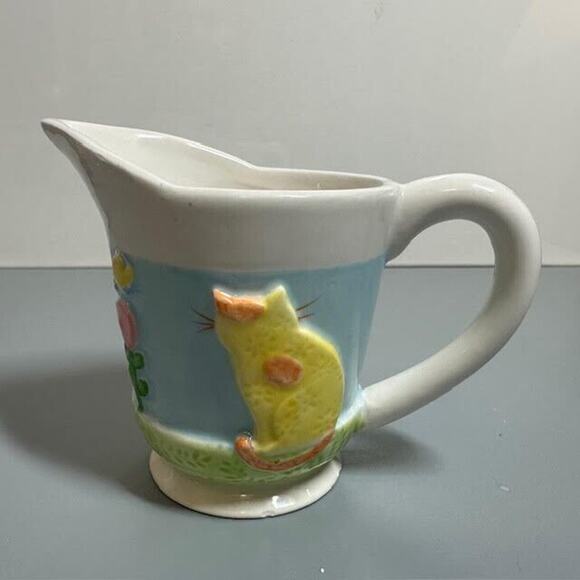 Vintage Home Presents Orange Calico Cat Creamer Whimsical Easter Spring - Picture 2 of 6